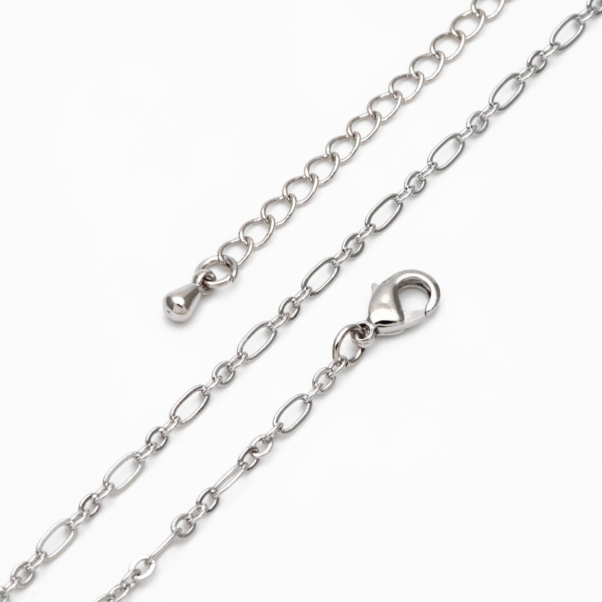 Gold/ Silver/ Rose Gold Oval Cable Chains 2.4mm, Finished Bracelet/ Anklet/ Necklace with Extender Chain, Ready to Wear (#LK-285)